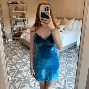 Reformation Laine Velvet Mini Dress